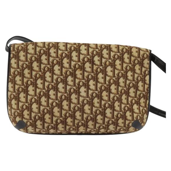 DIOR Trotter Canvas Shoulder Bag Brown Gold - Picture 3 of 12